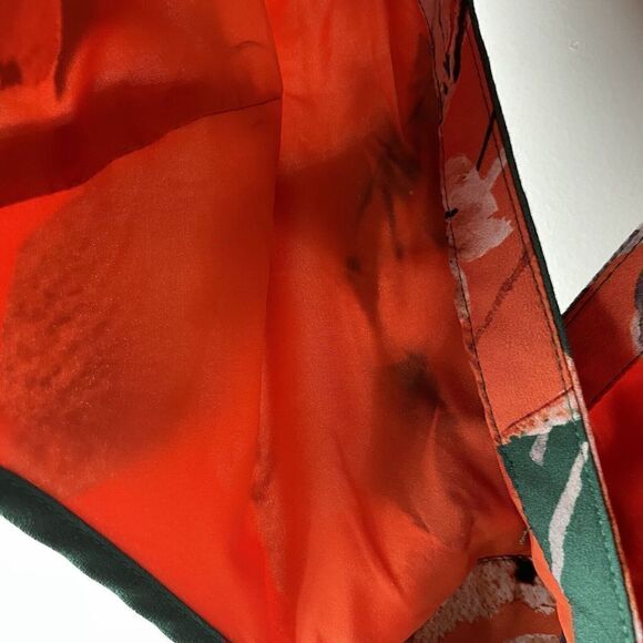 MARISSA WEBB Top Womens 0 Cutout Floral Peplum Green Orange Open Back - Picture 13 of 13